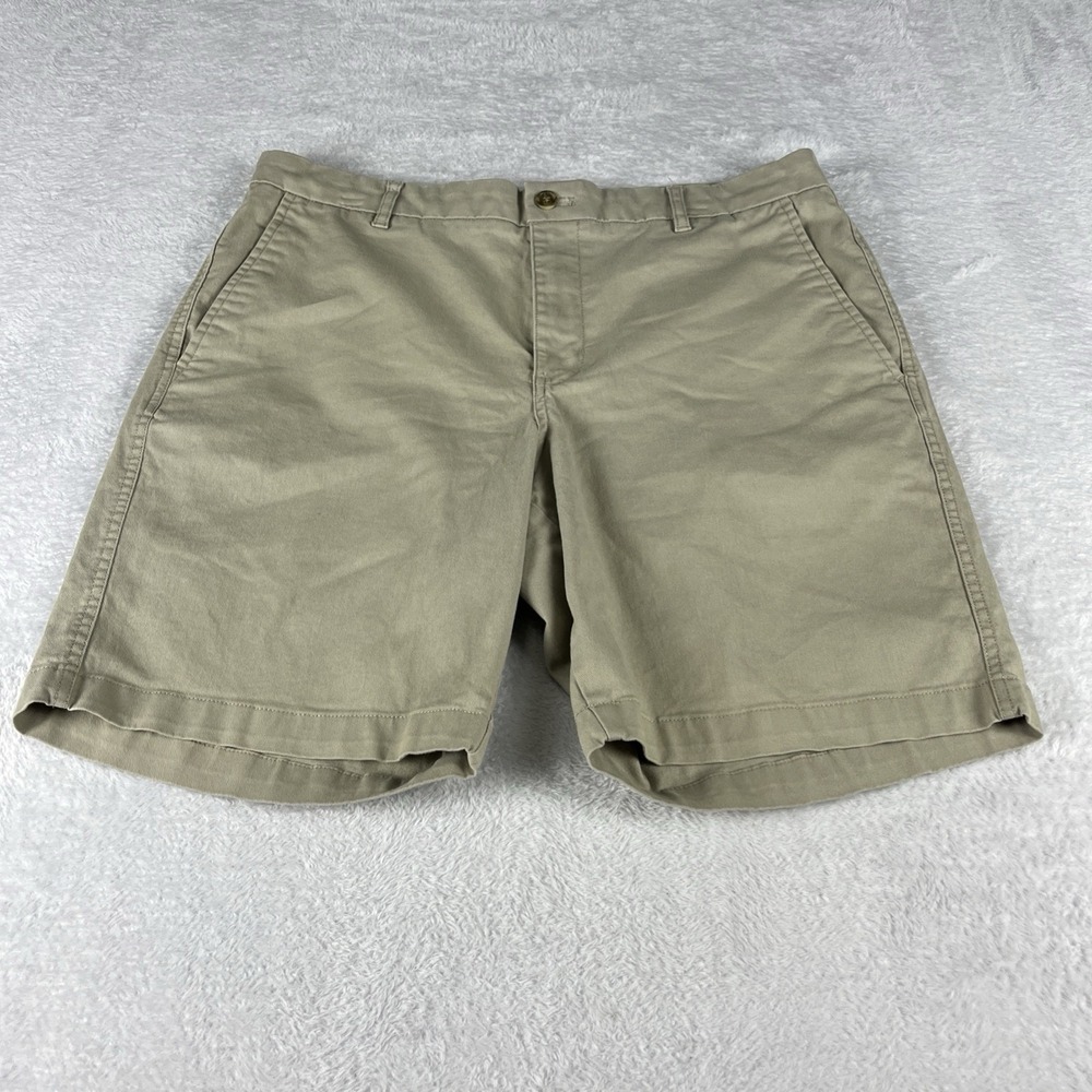 Chaps Chino Shorts Mens 36 Tan Stretch Flat Front Casual Khaki